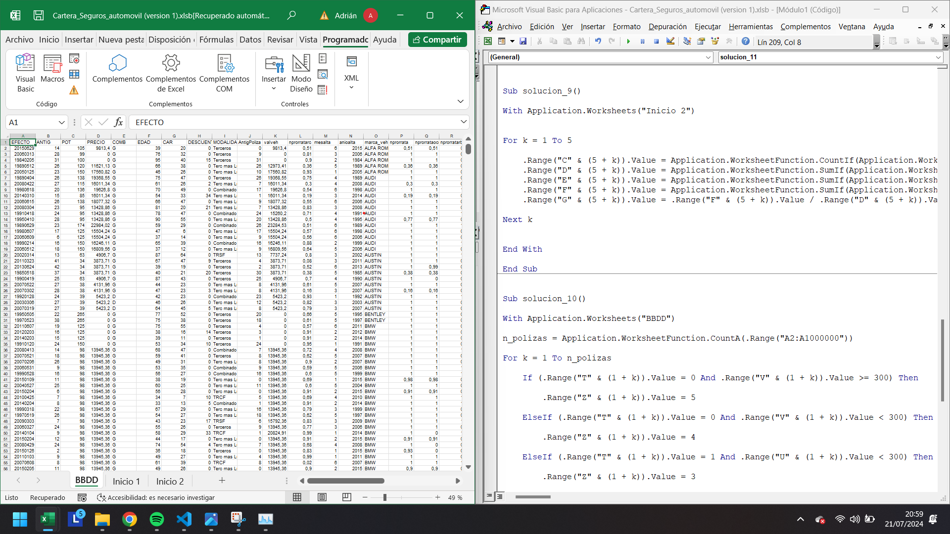 analisis de una cartera de seguros 
