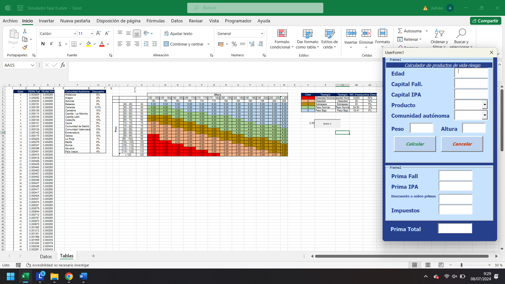 tarificador de seguros